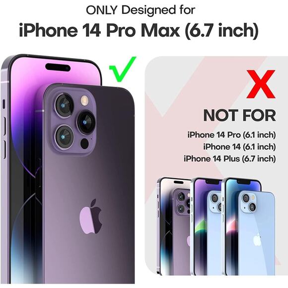 For iPhone 14 Pro Max 1 Clear Case 2 Tempered Screen Protector 2 Lens Protector - Picture 2 of 6